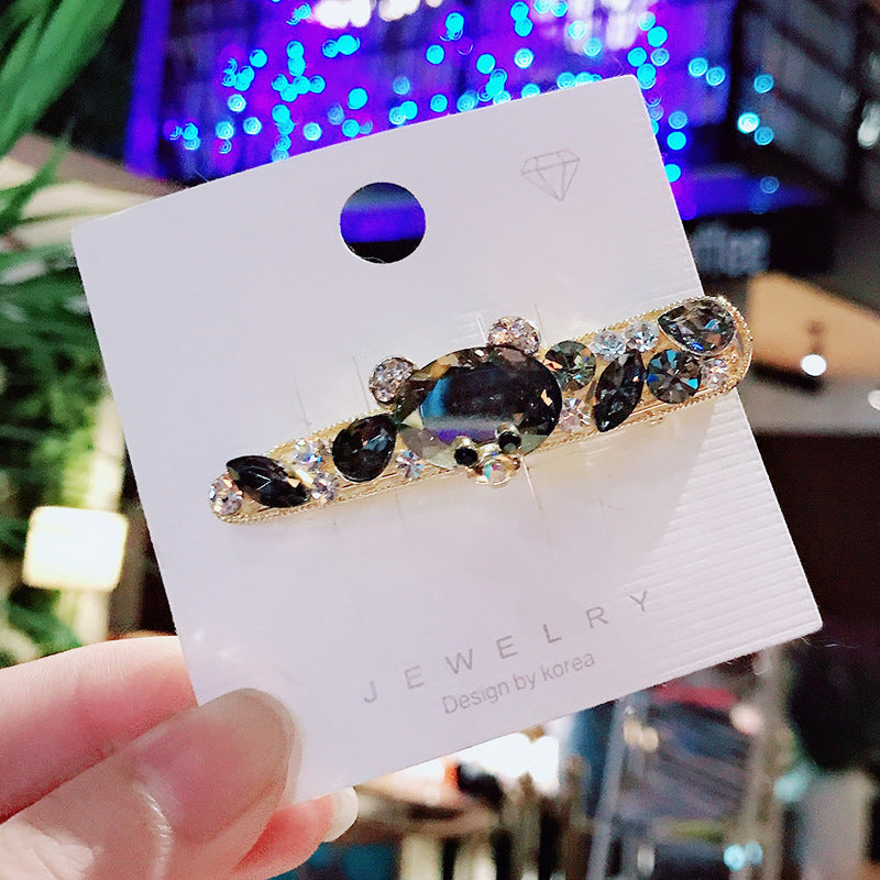Heavy Metal Hairpin Net Red Diamond Bear Hair Accessories