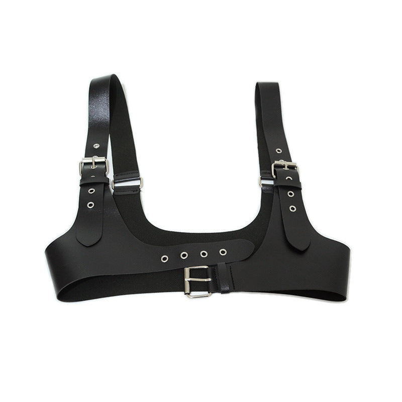 Strap faux leather black belt