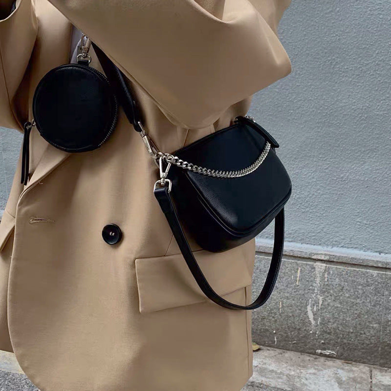 spring and autumn three in one satchel straddle bag single shoulder bag retro playful cool girl style