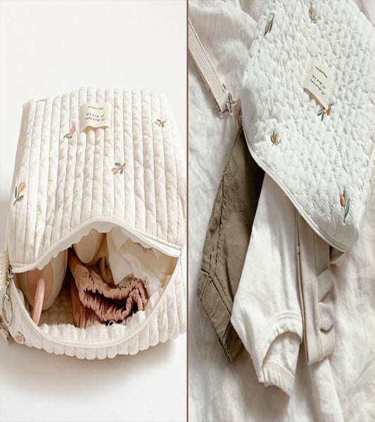 New Year Zipper Embroidery Quilted Cotton Mummy Bag