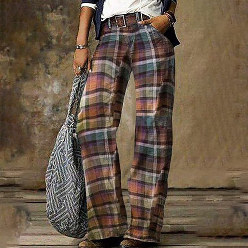 Women's Loose Faux Denim Wide-Leg Pants