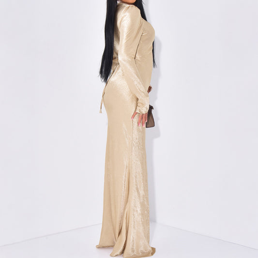 Elegant Sophisticated Half-turtleneck Dress