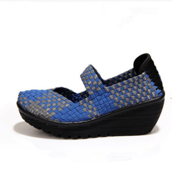 Hand-woven Women's Hollow-out Platform Casual Shoes
