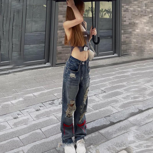 Amerikansk High Street Hot Girl Løse Hverdagsbukser