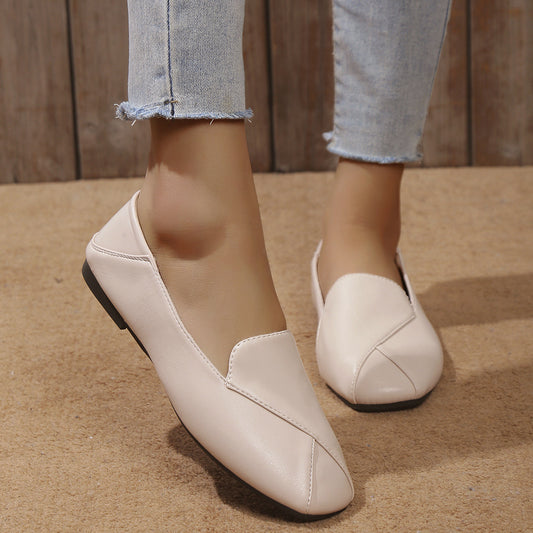 Plus Size Flat Square Toe Shoes Women's Shallow Mouth