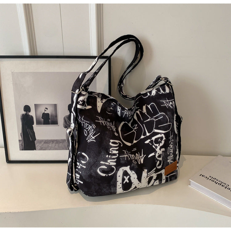 Personalized Letter Graffiti Large Capacity Crossbody Bag