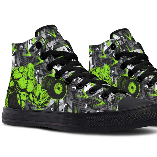 Men's And Women's Fashion Color Printing High-top Canvas Shoes