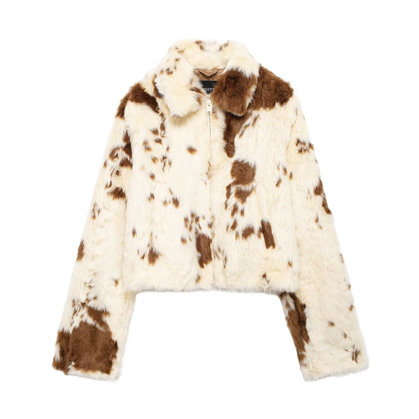 European And American Style Artificial Fur Effect Short Chic Jacket Coat
