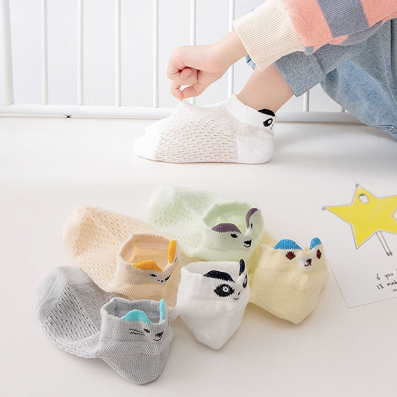 Low-cut Children's Cotton Sock Boat Socks Flat Mesh Cartoon Boys And Girls Baby