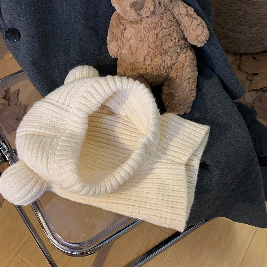 Women's Fashionable Warm Cute Bear Ears Wool Hat