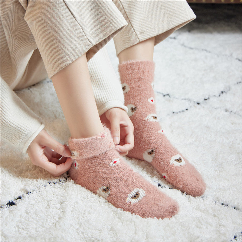 Mink Plush Thick Socks In Winter