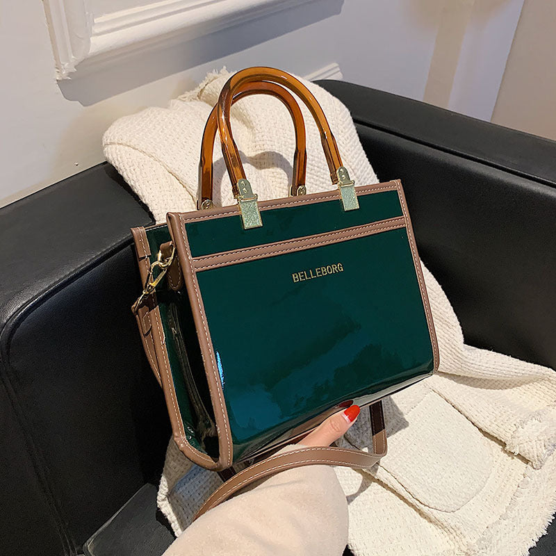 Square Handbag Fashion Gold Glitter Female Bag