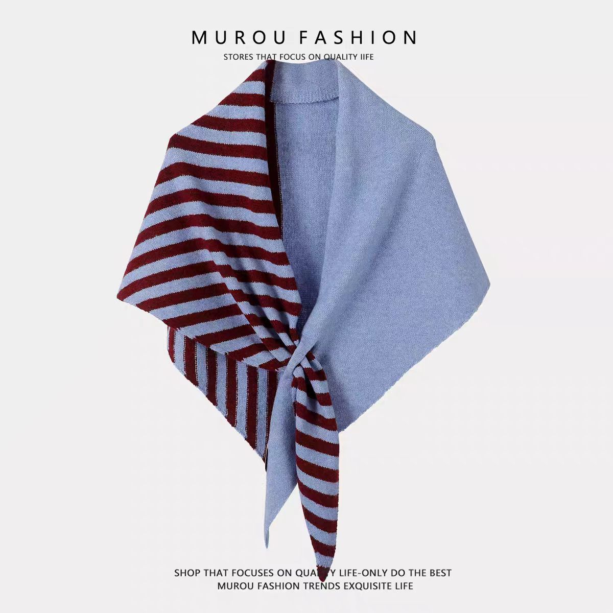 New Wool Color-block Striped Shawl For Women