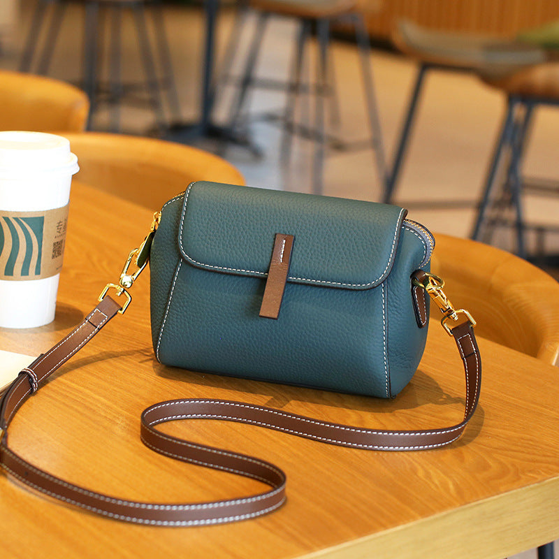 Women's Fashionable And Versatile Head Layer Cowhide Shoulder Crossbody Bag