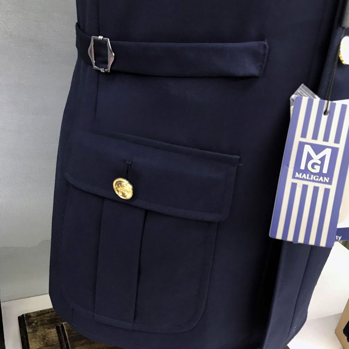 Men's Double Row Gold Buckle Full Suit Casual Groomsmen Banquet Suit