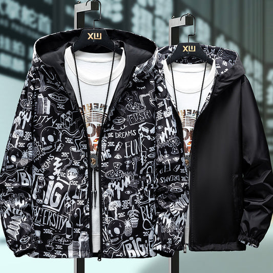 Men's Fashion Casual Loose Reversible Jacket