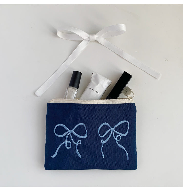 Bow Silver Change Card Holder Female Storage Small Bag