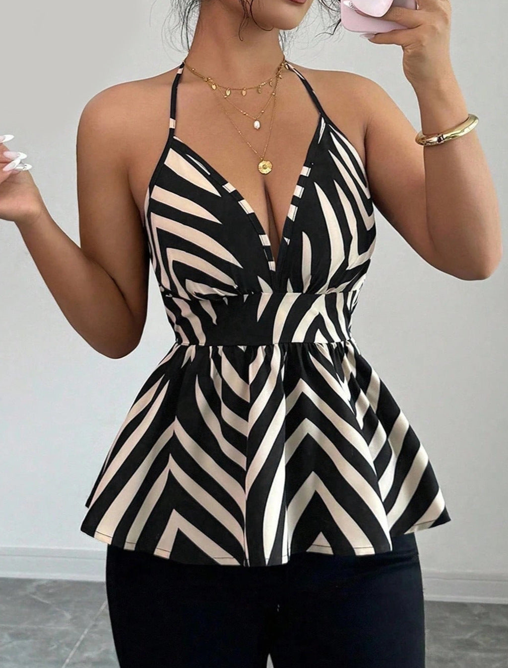 Elegant Halter-style Backless Top For Women