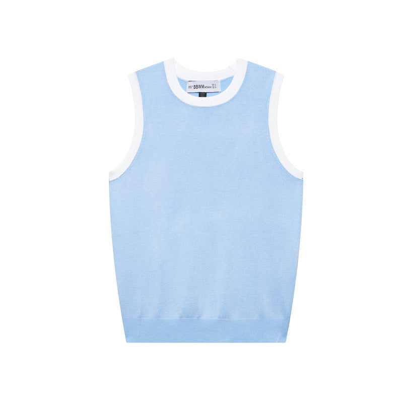 Pure Color Trendy Knitted Slim-fit Flattering Sleeveless