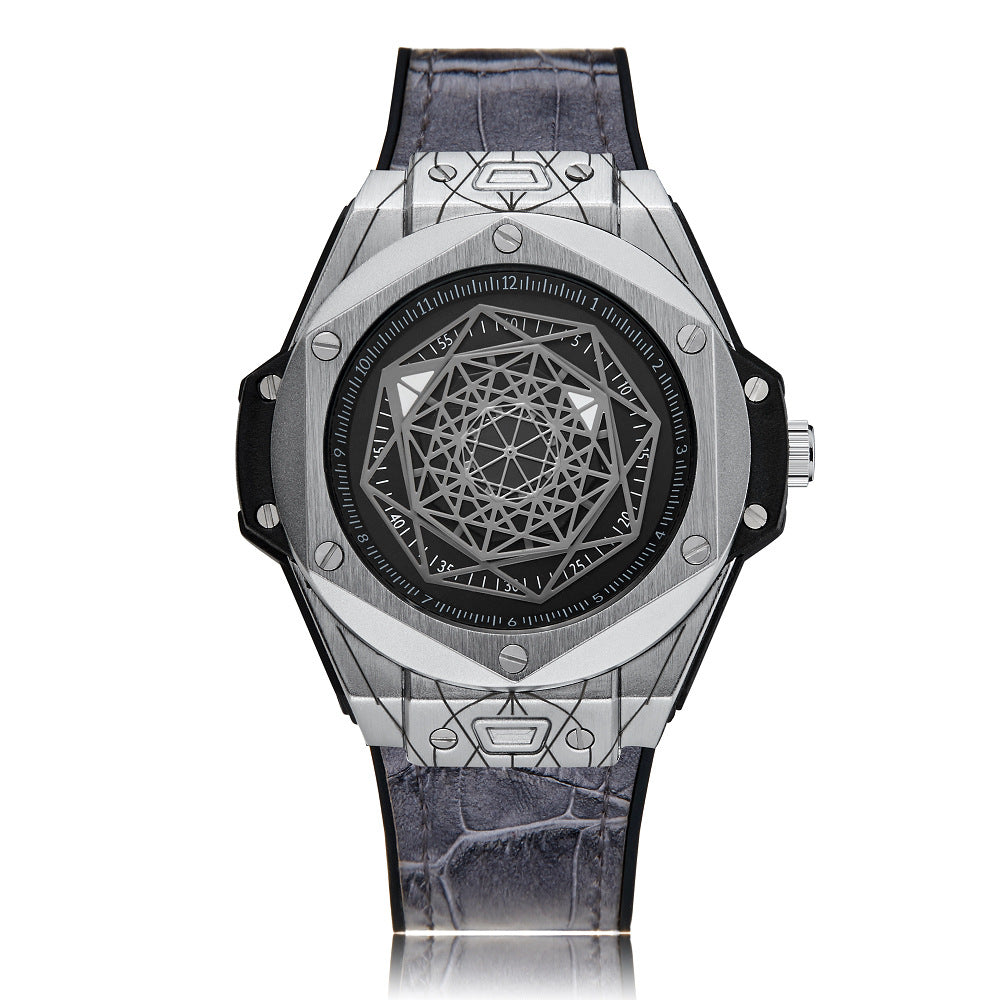 Creative Personality Men's Watch Big Bang Tattoo Spider Web Rubber Non-mechanical Male Student Watch