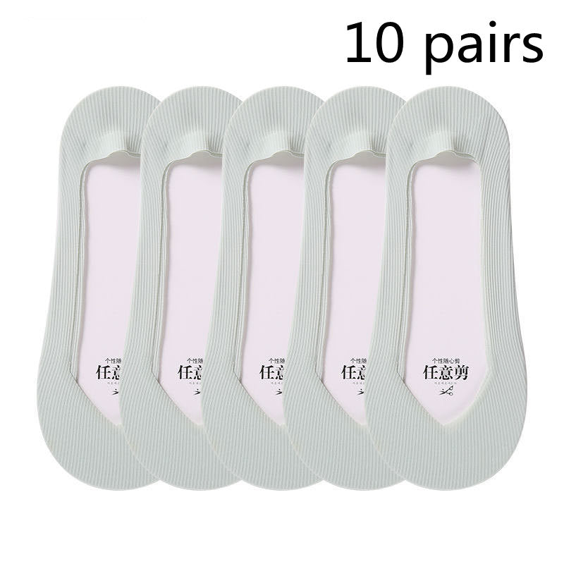 Boat Socks Women's Thin Shallow Mouth Invisible Socks Spring And Summer Striped Women's Boat Socks