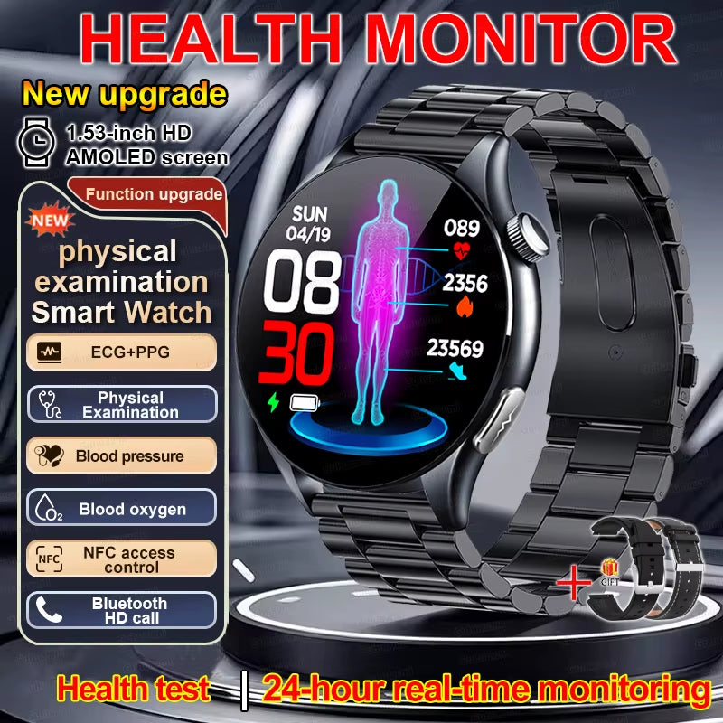 2025 New Smart Watch NFC ECG+PPG Blood Oxygen Uric Acid Blood Pressure Sapphire Smartwatch Men for Android Ios Smart Watch Men