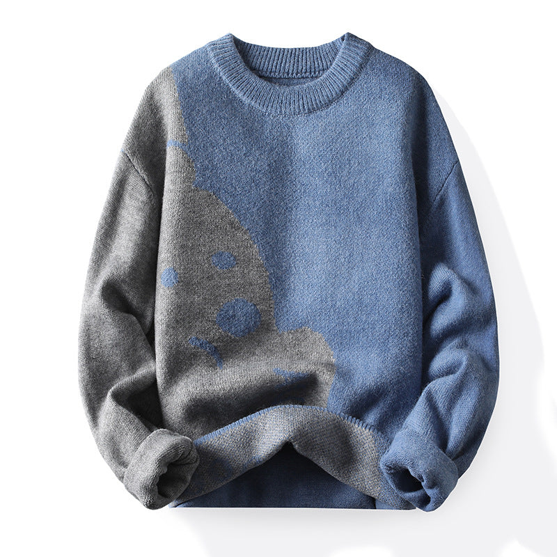 Men's Sweater Trendy Round Neck Loose Knitwear