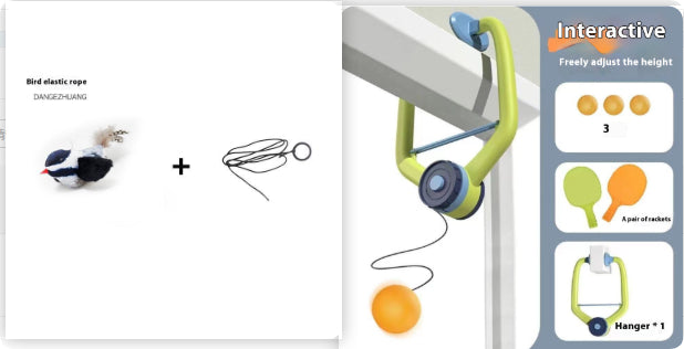 Children's Table Tennis Ball Trainer Door Frame Hanging Indoor