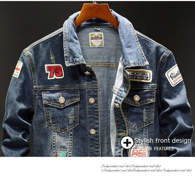 Store Størrelser Jakke Denimfrakke Herretøj