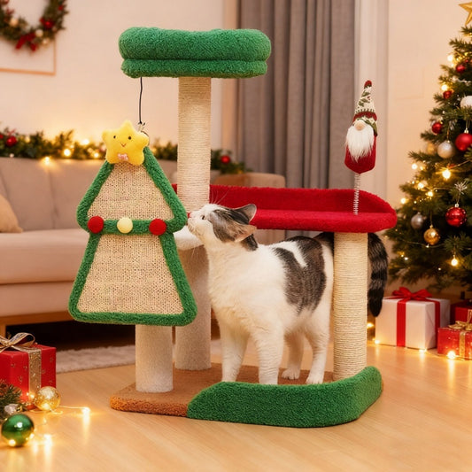 Christmas-themed All-in-one Sisal Cat Tree