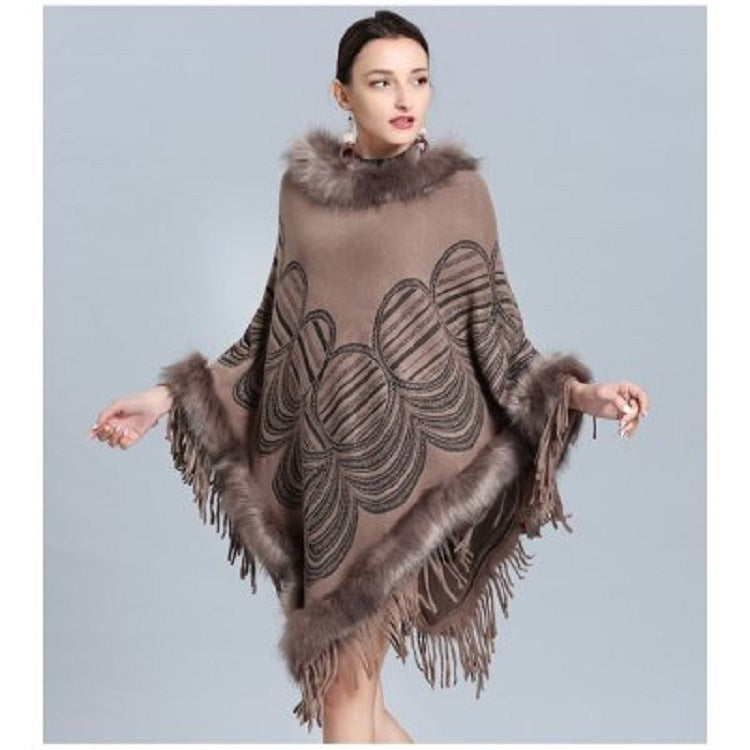 Cardigan Women's Cloak Mid-length Scarf Shawl Outer Wear