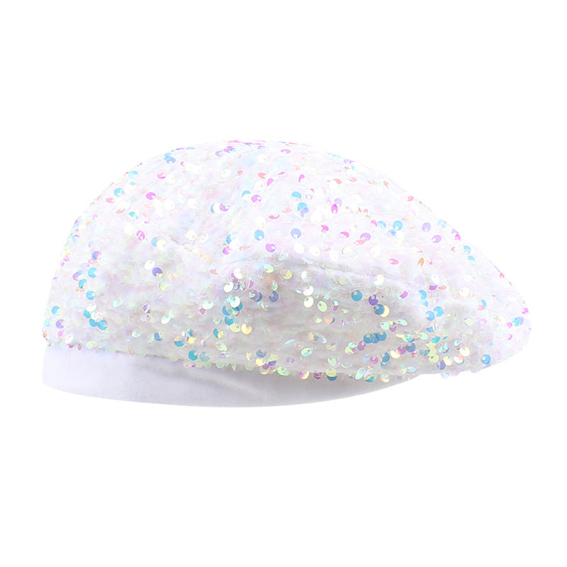 Versatile Fashion Couple Personality Casual Sequin Beret