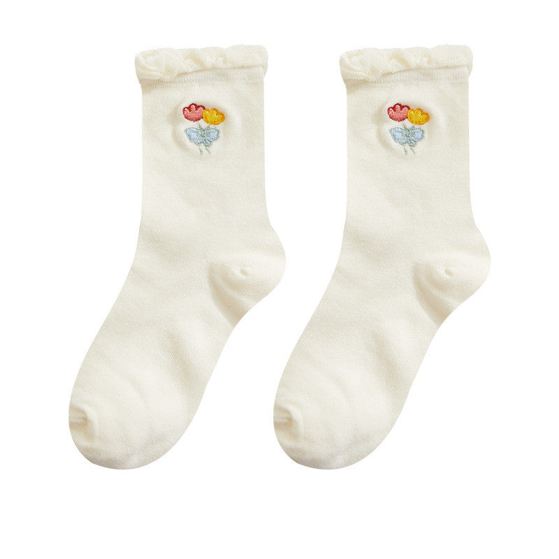 Lace Socks Children's Mid-calf Ins Fashion Cute Japanese Style
