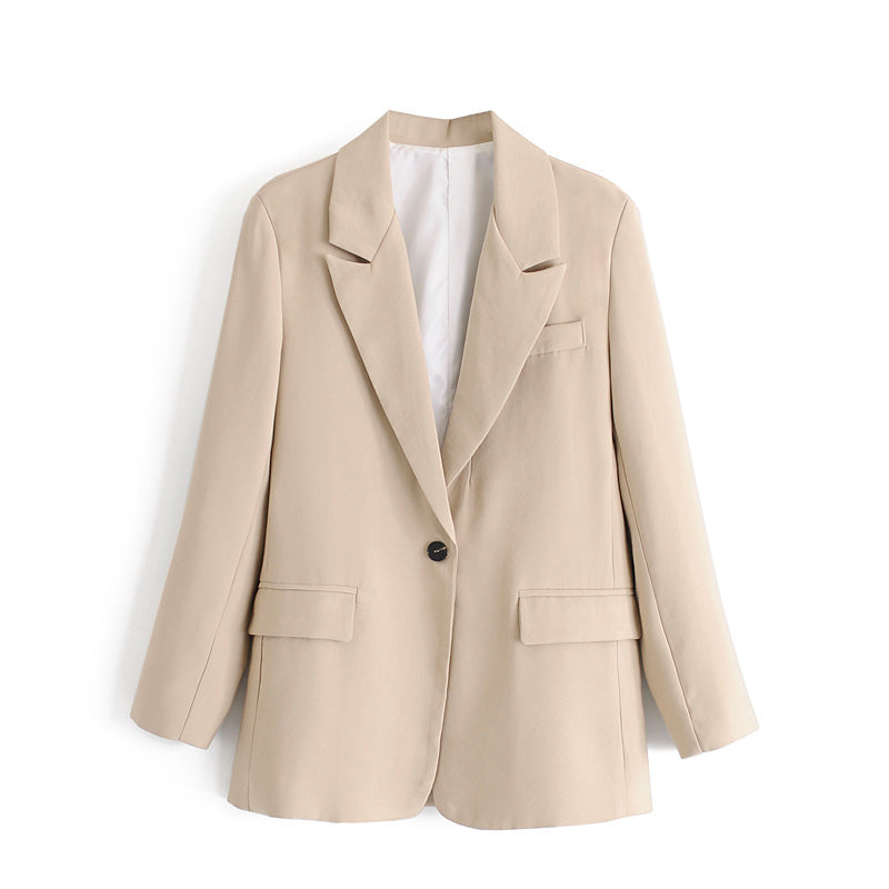 Blazer drapé slim fit boutonné polyvalent