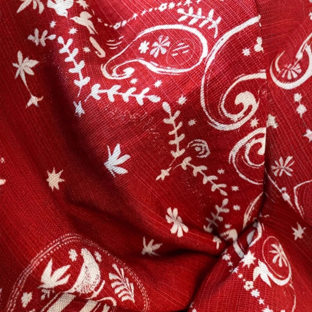Red Sleeveless Floral Twist Sweet Spicy Waistcoat Top