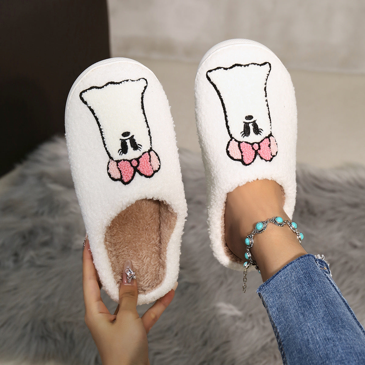 Cartoon Little Ghost Home Slippers Memory Sponge