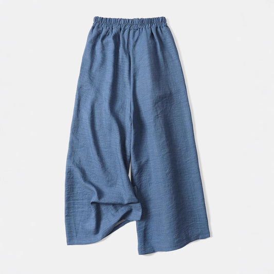 Women's Simple Linen Casual Pants With Elastic Waistband For A Slimming Look