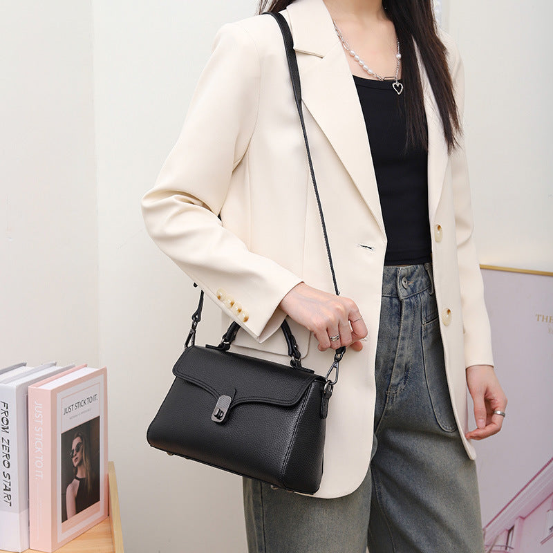 First Layer Cowhide Casual Handheld Versatile Crossbody Bag