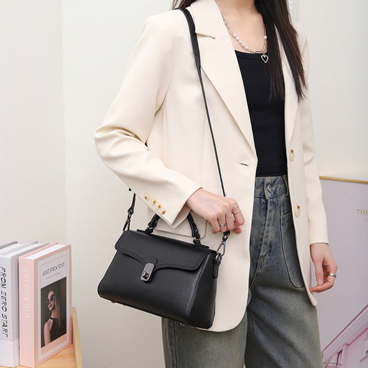First Layer Cowhide Casual Handheld Versatile Crossbody Bag