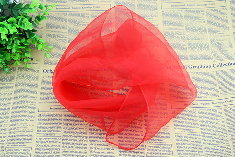 Small Square Candy Solid Color Gauze Scarf