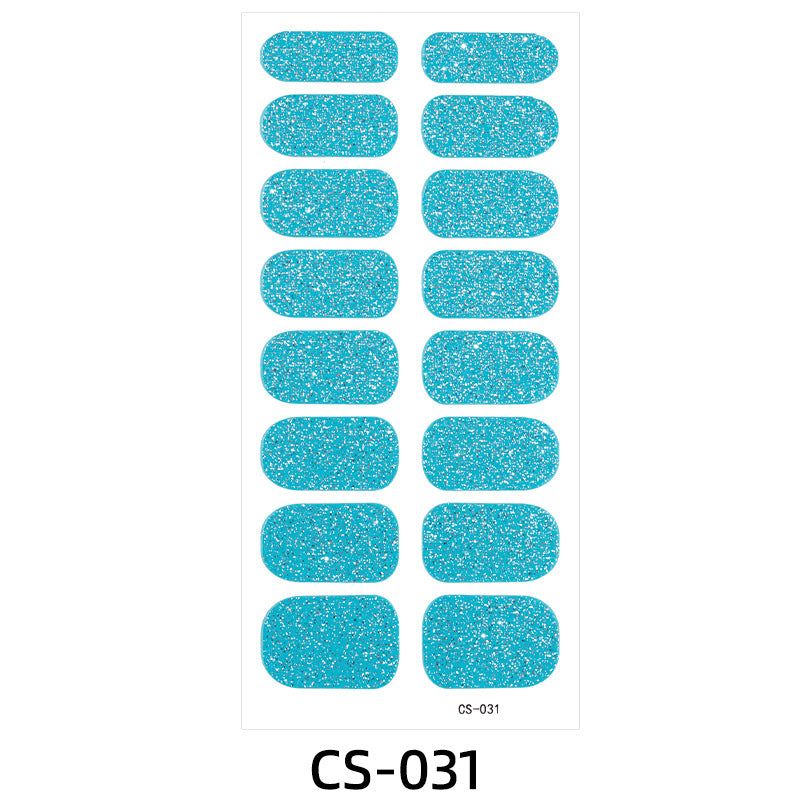 Pure Color Nail Stickers Onion Powder Gradient Manicure