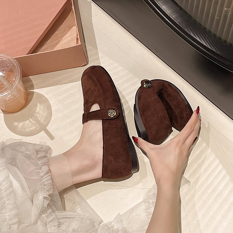 French Retro Round Toe Single Shoe Women's Soft Sole Versatile Mary Jane Shoes Fairy Style Grandma Shoes