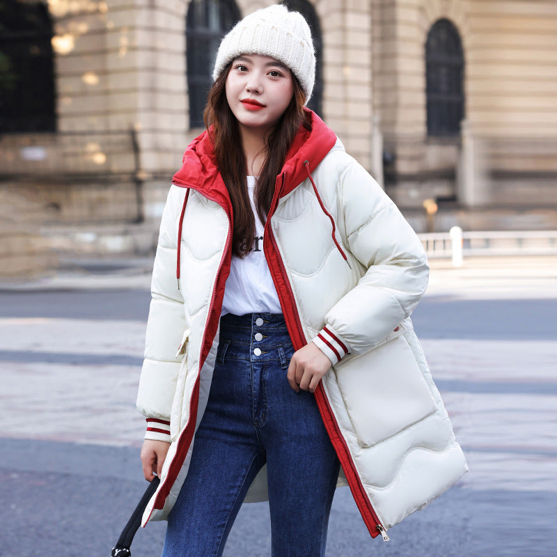 Women's Loose Large Size Mid-length Thickened Cotton-padded Coat