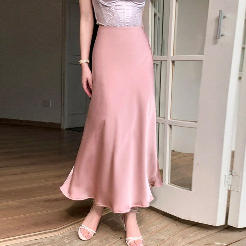 Efterår Vinter Elegant Satin Fishtail Blyantskørt