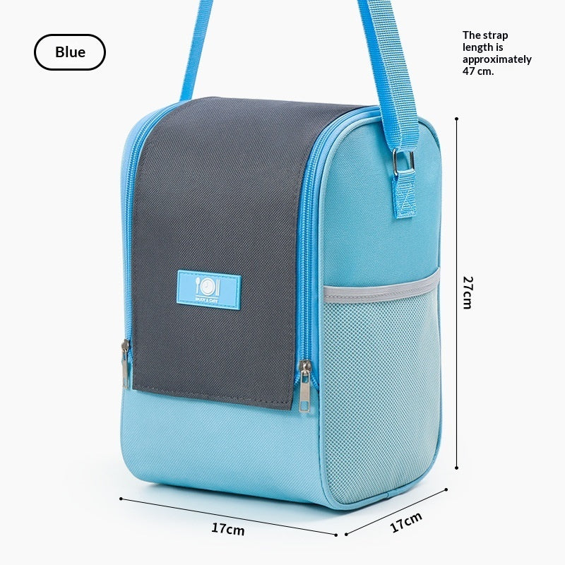Round Lunch Box Bag Portable Thermal Bag With Thickened Aluminum Foil Insulation