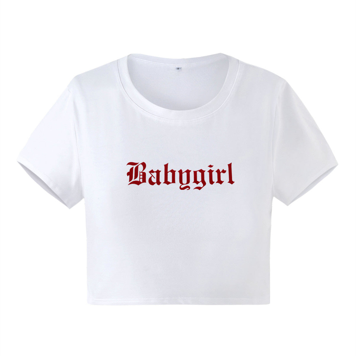 Letter-print Contrast-color Slim-fit Short-sleeve T-shirt