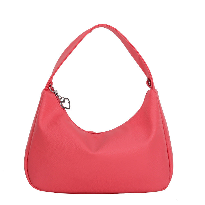 Simple Candy Color One Shoulder Underarm Bag Crescent