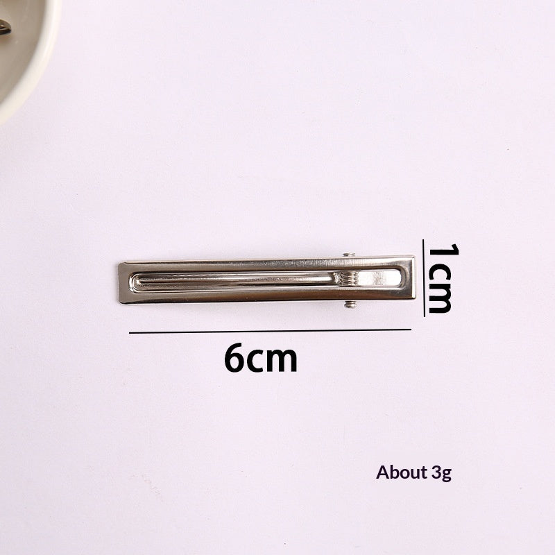 Simple Metal Silver Hair Clip Side-style