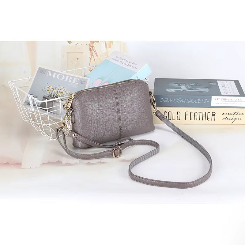2024 Women's Genuine Leather Shoulder Bags - High-Quality Cow Leather Messenger, Clutch, and Crossbody Bags