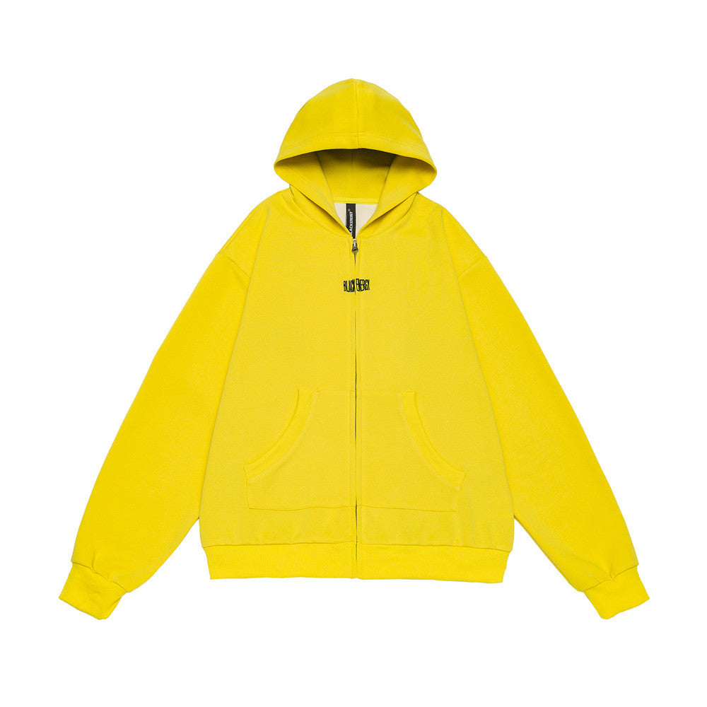 Simple Letter Embroidery Hooded Loose Sweater Men